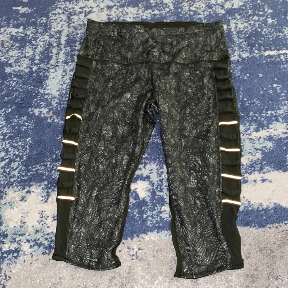 Lululemon size ten crop leggings with mesh back and side of leg